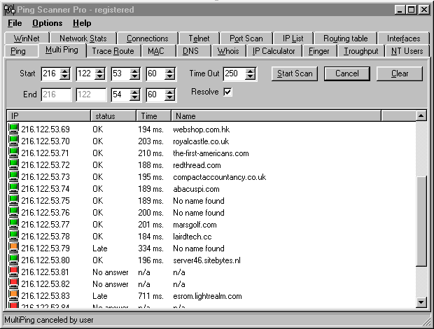 Ping Scanner Pro Screenshot